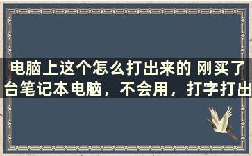 电脑上这个怎么打出来的 刚买了台笔记本电脑，不会用，打字打出来是字母，怎么打成汉字